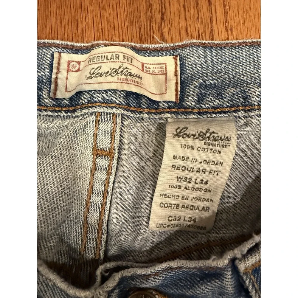 Levi's Strauss Signature Jeans Men's 32x34 Regular Fit Faded Pattern 100% Cotton